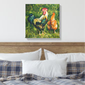 Rooster en Hen Canvas Afdruk (Insitu (Slaapkamer))
