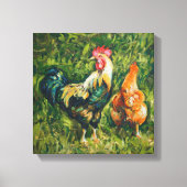 Rooster en Hen Canvas Afdruk (Voorkant)