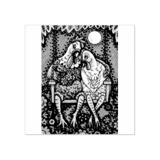 ROOSTER- EN HEN-LOVERS, PORCH-SCHAKELSTEMP RUBBERSTEMPEL