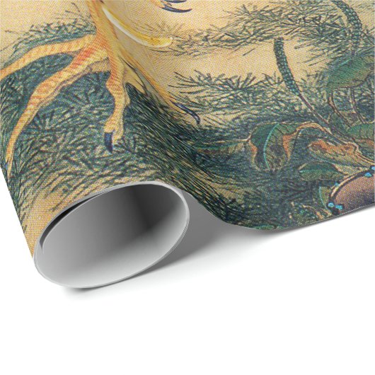 Rooster en Hen met Hydrangeas door Ito Jakuchu Cadeaupapier (Rol Hoek)