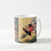 Rooster en Hen met Hydrangeas door Ito Jakuchu Koffiemok (Voorkant rechts)