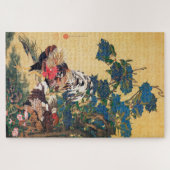Rooster en Hen met Hydrangeas door Ito Jakuchu Legpuzzel (Horizontaal)