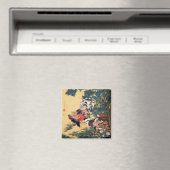 Rooster en Hen met Hydrangeas door Ito Jakuchu Magneet (Insitu (Vaatwasser))