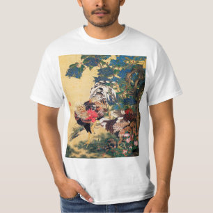 Rooster en Hen met Hydrangeas door Ito Jakuchu T-shirt