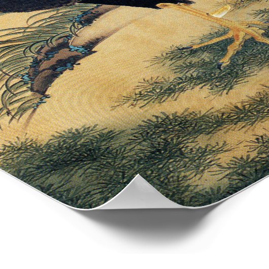 Rooster en Hen met Hydrangeas Poster (Hoek)