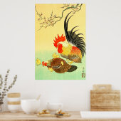 Rooster en Hen Ohara Koson 1930 Poster (Keuken)