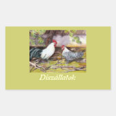 Rooster en Hen Rechthoekige Sticker (Voorkant)