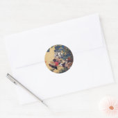 Rooster en Hen Ronde Sticker (Envelop)