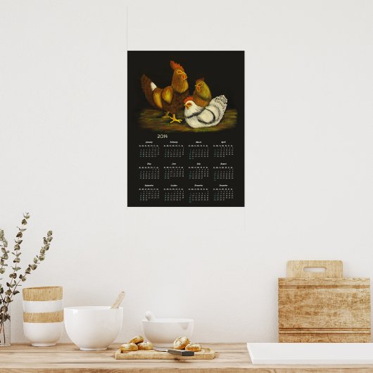 Rooster- en hengelkalender ~ print (Keuken)