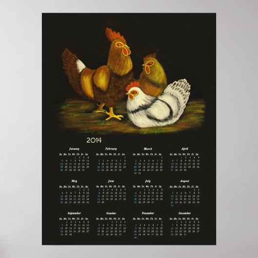 Rooster- en hengelkalender ~ print (Voorkant)