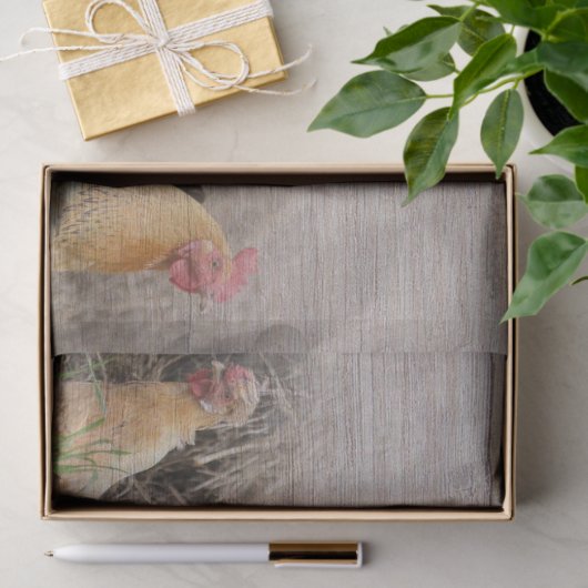 Rooster en hennen tissuepapier (Geschenk)