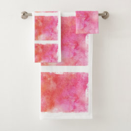 Rooster en het Marmeren Roze en het Sinaasappel Bad Handdoek
