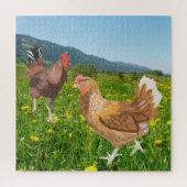 Rooster en kip 1 legpuzzel (Verticaal)