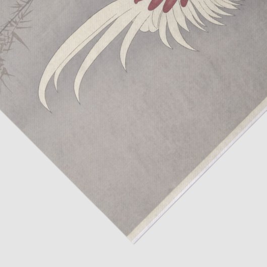 Rooster en kip van Ohara Koson Tissuepapier (Detail)