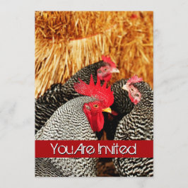 Rooster en kippen country Wedding Invitations Kaart