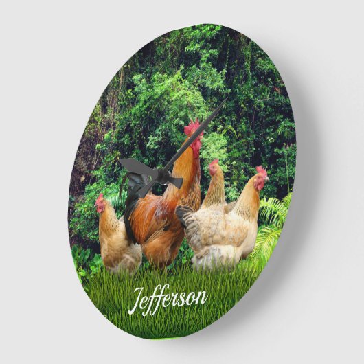 Rooster en kippen grote klok (Hoek)