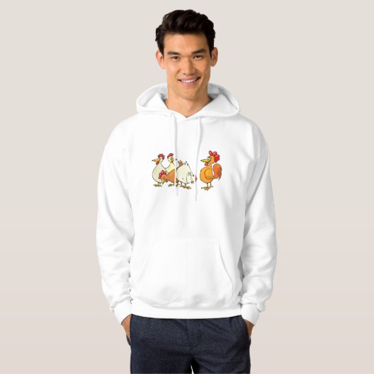 Rooster en kippen hoodie (Voorkant volledig)