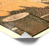 Rooster en kippen in de Boerderij Yard Poster (Hoek)