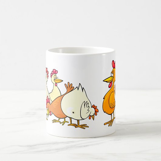 Rooster en kippen koffiemok