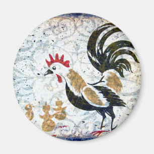 rooster en kippen magneet
