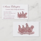 Rooster en kippen Plymouth Rock Boerderij Visitekaartje (Voorkant / Achterkant)