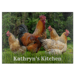 Rooster en kippen snijplank