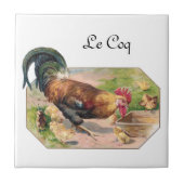 Rooster en kippen tegeltje (Voorkant)