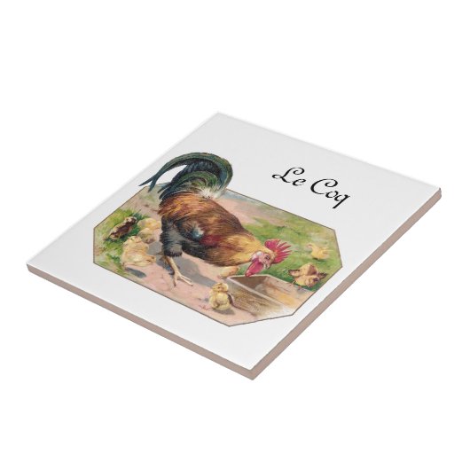 Rooster en kippen tegeltje (Zijkant)