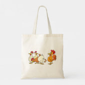 Rooster en kippen tote bag (Achterkant)