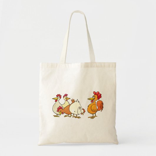 Rooster en kippen tote bag (Voorkant)
