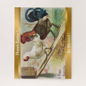 rooster en Pasen voor kippen Legpuzzel (Verticaal)