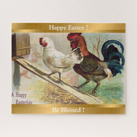 rooster en Pasen voor kippen Legpuzzel (Horizontaal)