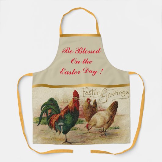  rooster en Pasen voor kippen Schort (Voorkant)