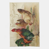 rooster en Pasen voor kippen Theedoek (Verticaal)
