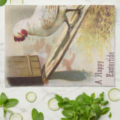 rooster en Pasen voor kippen Theedoek (Gevouwen)
