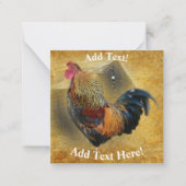 Rooster en Rustic Barn Chicken Coop Note Cardba Notitiekaartje (Voorkant)