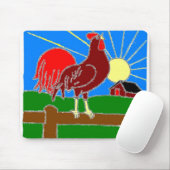 Rooster en Sun Mousepad Muismat (Met muis)