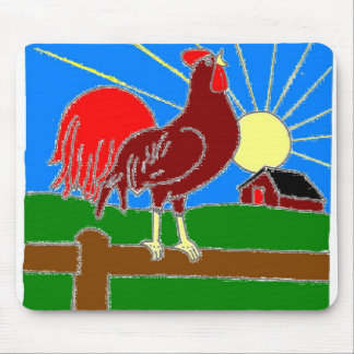 Rooster en Sun Mousepad Muismat