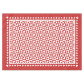 Rooster en wit, afgesneden hart tafelkleed (Voorkant (Horizontaal))