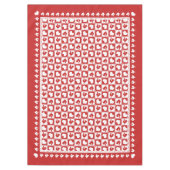 Rooster en wit, afgesneden hart tafelkleed (Voorkant)