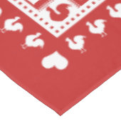 Rooster en wit, afgesneden hart tafelkleed (Gekanteld)