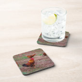 Rooster en zijn kippen drankjes onderzetter (Rechterzijde)