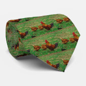 Rooster en zijn kippen stropdas (Opgerold)