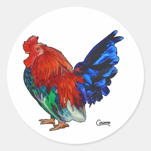 Rooster - Envelope-stickers Ronde Sticker (Voorkant)