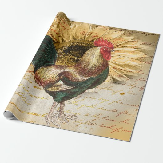 Rooster Ephemera ontkoppeling Cadeaupapier (Uitgerold)