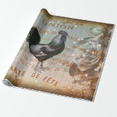  Rooster Ephemera ontkoppeling Cadeaupapier (Uitgerold)