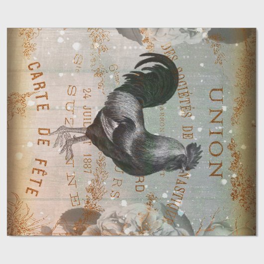  Rooster Ephemera Ontvapt papier (Vlak)