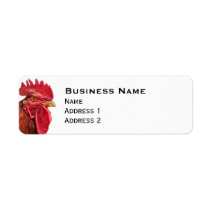 Rooster Face Etiket