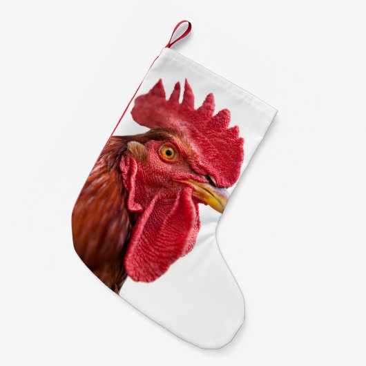 Rooster Face Kleine Kerstsok (Voorkant (Hangend))