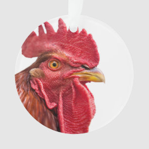 Rooster Face Ornament